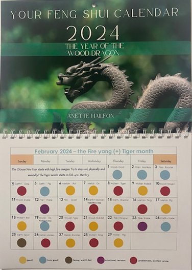 the energy calendar with the energies each day and each month for 2024